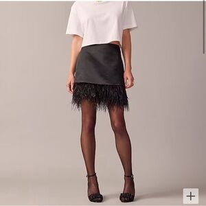 NWT J.Crew Collection Satin feather skirt. Size 14
